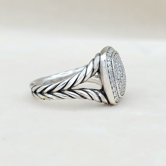 David Yurman Albion® RingSterling Silver with Pavé Diamonds, 11mm - Picture 4 of 13